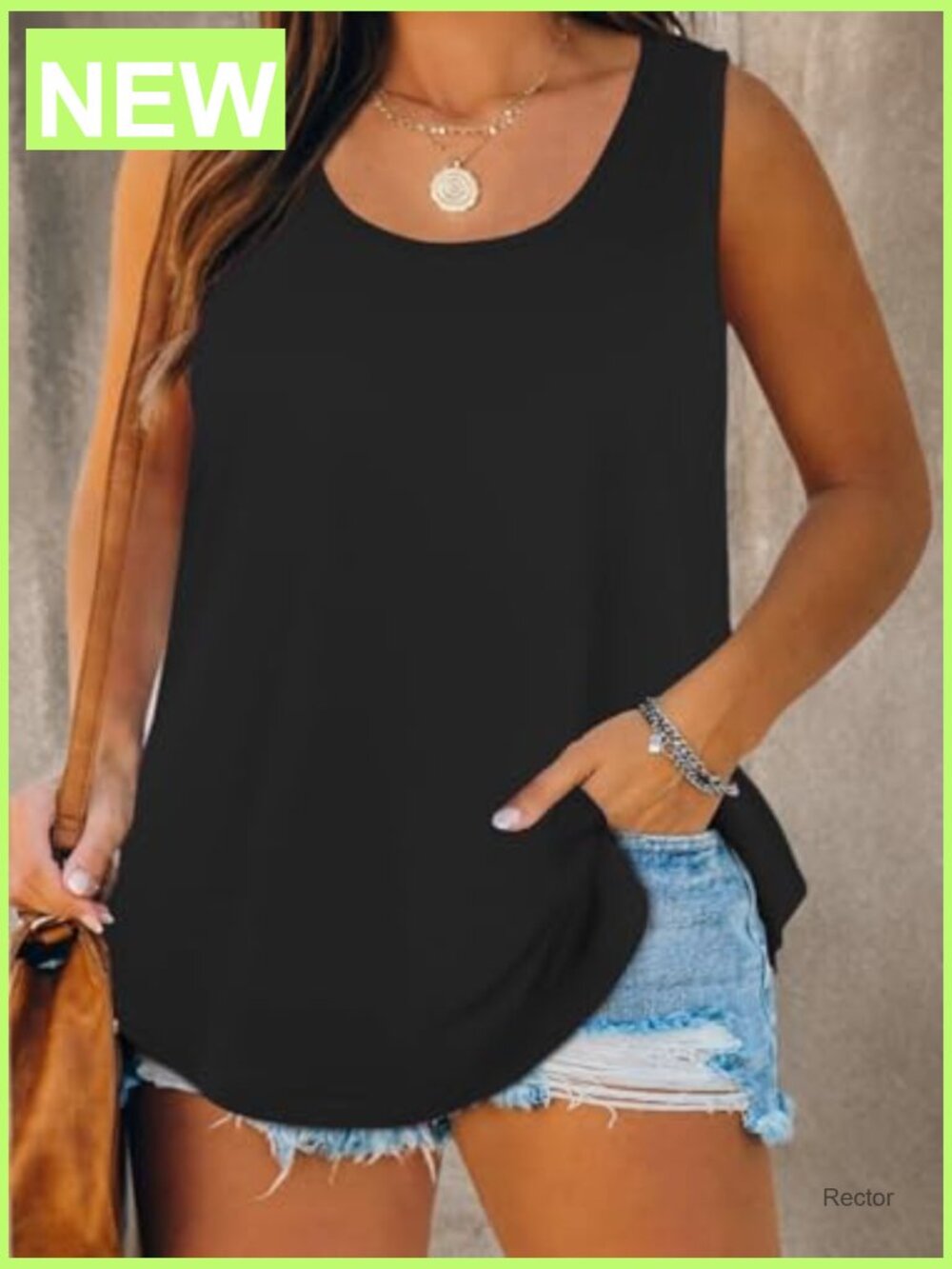 Plus Size Sleeveless Scoop Neck Tank Top Loose Fit Summer Tee - Picture 4 of 7